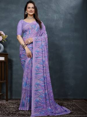 Pure georgette bandhani saree 1