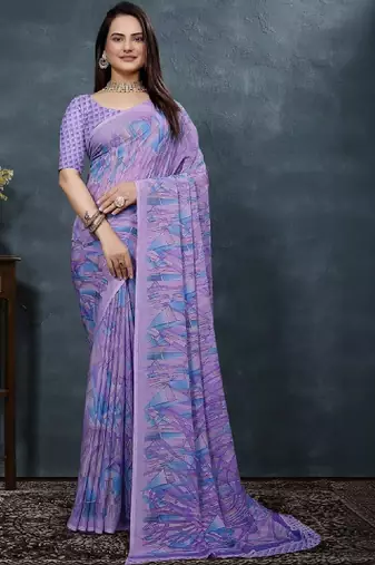 Pure georgette bandhani saree
