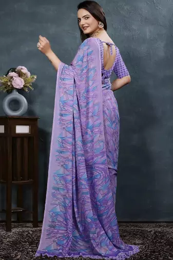 Pure georgette bandhani saree