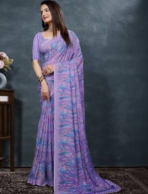 Pure georgette bandhani saree 4