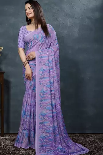 Pure georgette bandhani saree