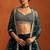 Teal Embroidered Chinon Silk Lehenga For Women