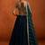 Teal Embroidered Chinon Silk Lehenga For Women