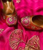 Orange and pink gota patti jutti