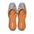 Blue denim juttis with quirk of floral embroidery