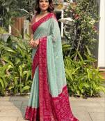 Bandhani zari art silk bandhani saree