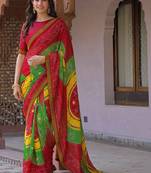 Bandhani pure georgette fusion bandhani saree