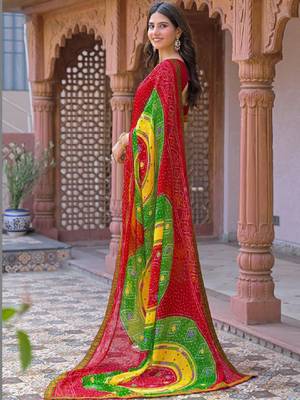 Bandhani pure georgette fusion bandhani saree 3