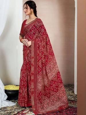 Bandhani pure chiffon fusion bandhani saree 2
