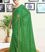 Leheriya embroidered pure chiffon fusion leheriya saree