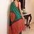 Ajrak block print embellished mirror work silk blend bandhani saree