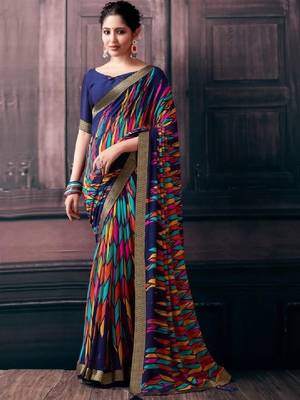 Pure chiffon fusion leheriya saree 1