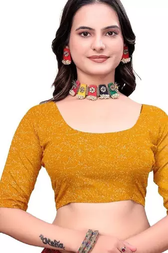 Floral poly georgette bandhani saree