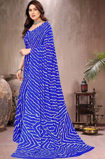 Leheriya poly georgette leheriya saree