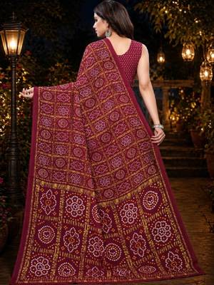 Bandhani poly georgette leheriya saree 2