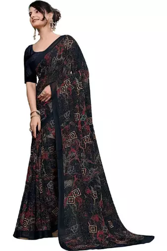 Ombre poly georgette bandhani saree