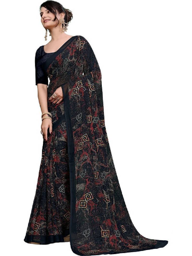 Ombre poly georgette bandhani saree