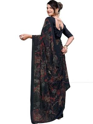 Ombre poly georgette bandhani saree 2