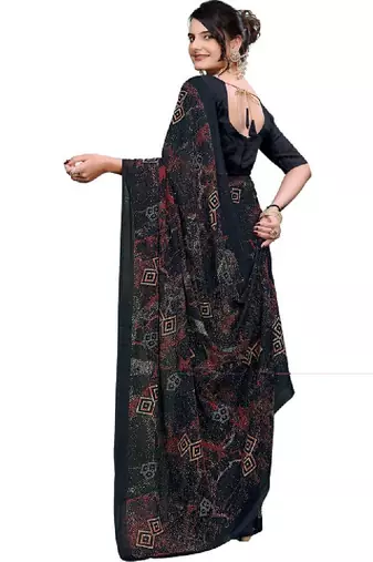 Ombre poly georgette bandhani saree