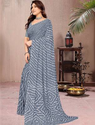 Leheriya poly georgette leheriya saree 1