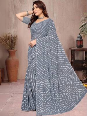 Leheriya poly georgette leheriya saree 4