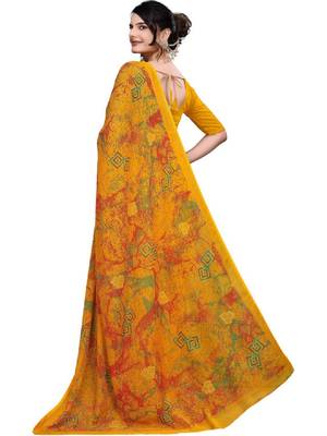 Ombre poly georgette bandhani saree 2