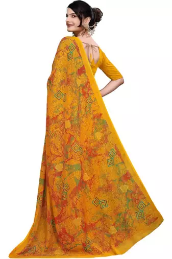 Ombre poly georgette bandhani saree