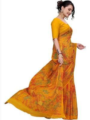 Ombre poly georgette bandhani saree 4