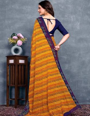 Leheriya poly georgette leheriya saree 2