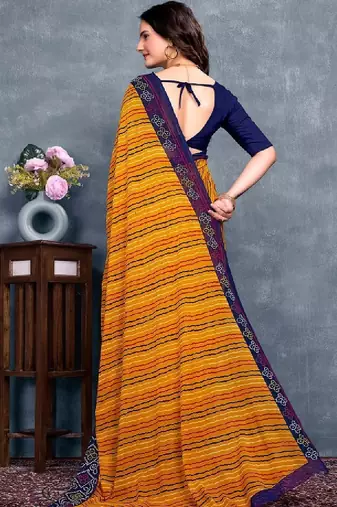 Leheriya poly georgette leheriya saree