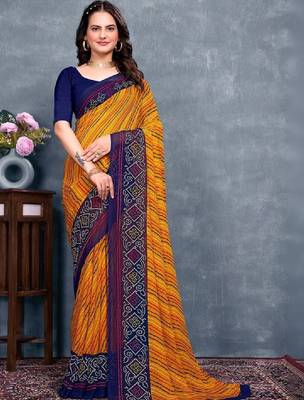 Leheriya poly georgette leheriya saree 4