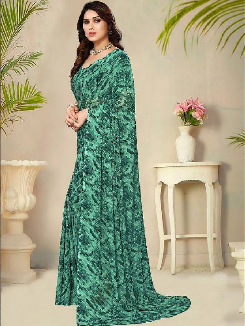Poly georgette leheriya saree