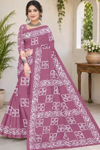 Pure cotton bandhani saree