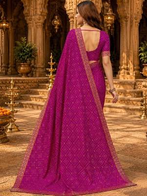 Bandhani zari poly georgette bandhani saree 2