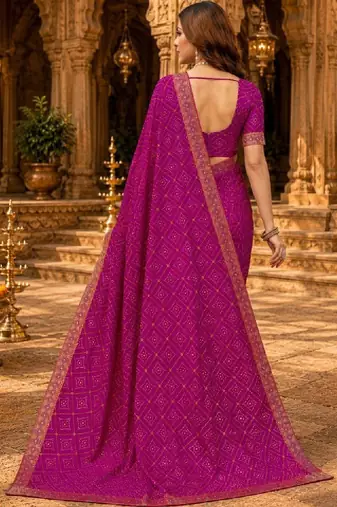 Bandhani zari poly georgette bandhani saree