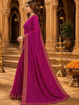 Bandhani zari poly georgette bandhani saree 3