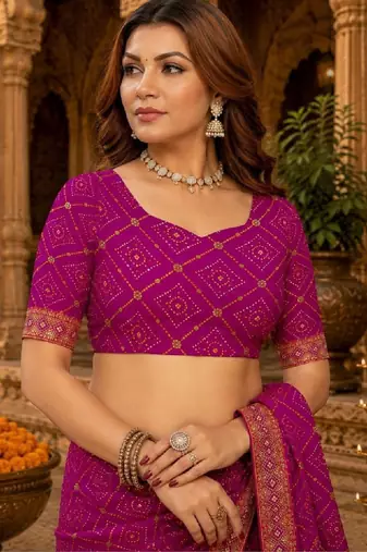 Bandhani zari poly georgette bandhani saree