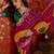 Tie and dye embroidered pure georgette fusion bandhani saree