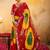 Bandhani embroidered pure georgette fusion bandhani saree