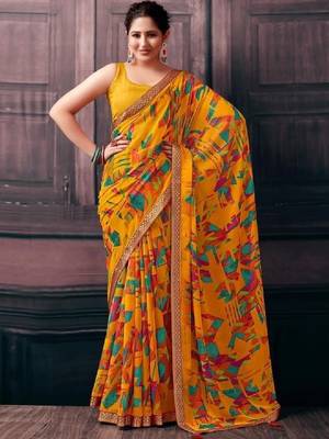Pure chiffon fusion leheriya saree 1