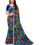 Pure chiffon fusion leheriya saree
