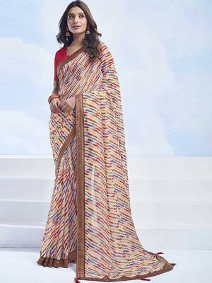 Leheriya pure chiffon fusion leheriya saree 1