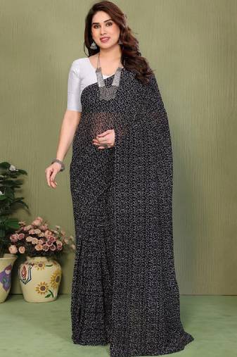 Bandhani pure georgette fusion bandhani saree