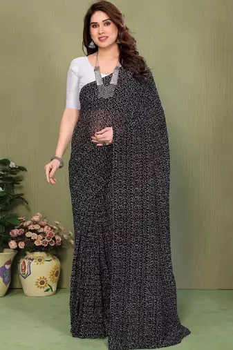 Bandhani pure georgette fusion bandhani saree