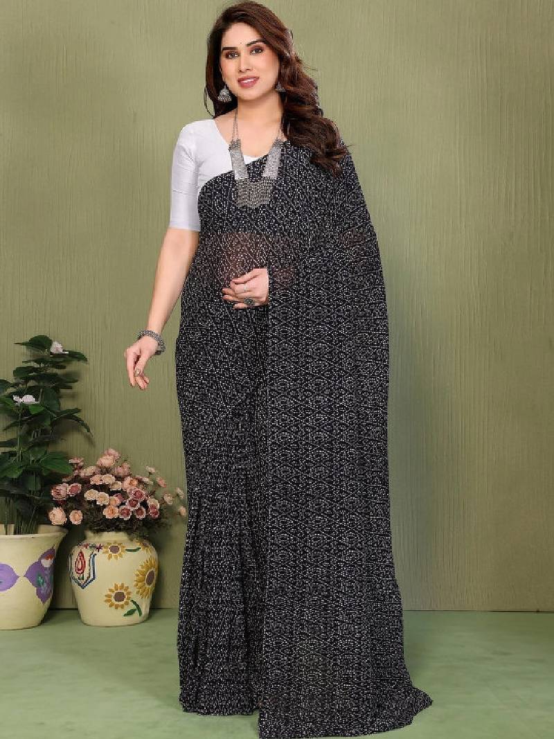 Bandhani pure georgette fusion bandhani saree