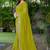 Floral embroidered pure georgette fusion bandhani saree