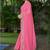 Floral embroidered pure georgette fusion bandhani saree
