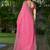 Floral embroidered pure georgette fusion bandhani saree