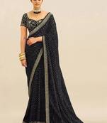 Bandhani embroidered pure georgette fusion bandhani saree