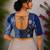 Blue authentic ajrakh patchwork cotton blouse